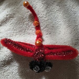 Red and Black Dragonfly Ornament